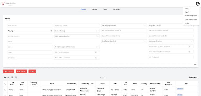 Non-Profit Database Manager Web
              App